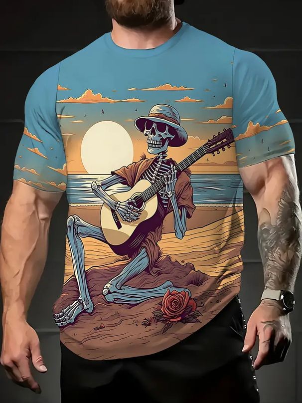 Men's Clothing New Summer Fashion New 3D Letter Printing Men's Casual Fashion T Shirt Large Size_viptrois.com