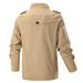 Men’s Lightweight Cotton Jacket – Multi-Pocket Workwear Style (Khaki/Army Green/Black, M-6XL, Breathable & Water-Resistant, Urban Utility)_viptrois.com
