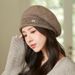Knitted For Women, Autumn Winter, Middle-aged Korean Style, Face Slimming Beret, Warm And Versatile Woolen Artist Hat_viptrois.com
