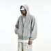 "Oversized Zip-Up Hoodie – Heavyweight Polyester Unisex Streetwear (Black/Charcoal/Navy)"_viptrois.com