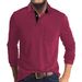 Men's Long Sleeve Polo Shirt - Classic Slim Fit Casual T-Shirt For Autumn & Winter, Breathable & Moisture-Wicking, Solid Color Workout Top_viptrois.com