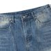 Distressed Washed Denim Scimitar Punk Street Style Loose Wide-Leg Dad Men's Sickle Long Pants_viptrois.com