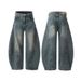 Men's Clothing Retro Scimitar Pants Men's Niche Design Wide Leg Loose Handsome Jeans Couple Pants_viptrois.com