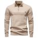 Business Stand-Up Collar Men's Cotton Sweater High Quality Casual Semi-Zipper Men's Top_viptrois.com