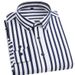 Men's Slim Fit Stretch Long Sleeve Shirt, Wrinkle-Resistant Business Casual Shirt With Striped Design, Comfortable & Stylish Korean-Inspired Top_viptrois.com
