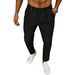 Summer Men's Slim Fit Cropped Casual Pants Solid Color Business Style Slim Straight Leg Dress Pants Trendy Versatile_viptrois.com