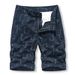 Men's Clothing Trend All Match Washed Cotton Striped Casual Overalls Five Point Sports Pants_viptrois.com