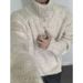 High Neck Sweater For Men, Warm And Loose Knit Sweater, Casual Pullover Sweater_viptrois.com
