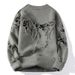 Men's Pullover Crew Neck Ripped Long Sleeve Korean Version Men's Sweater Warm Casual Knitted Sweater_viptrois.com