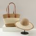 Manufacturers Supply Hot Selling Straw Hat Straw Bag Two Piece Set Sun Hat Large Brim Large Capacity Tote Bag Set Beach Bag Summer Set_viptrois.com