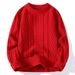 Cozy Cable Knit Sweater Women Men Oversized Christmas Couple Pullover Winter Warm Soft Casual Tops_viptrois.com