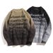 Gradient Colored Sweater, Loose And Personalized Mink Fur Round Neck, Couple's Knitted Sweater_viptrois.com