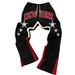 Men's Clothing Fashion New York Letter Leisure Fashion Slightly Elastic Fabric Flared Pants Fashionable And Versatile_viptrois.com