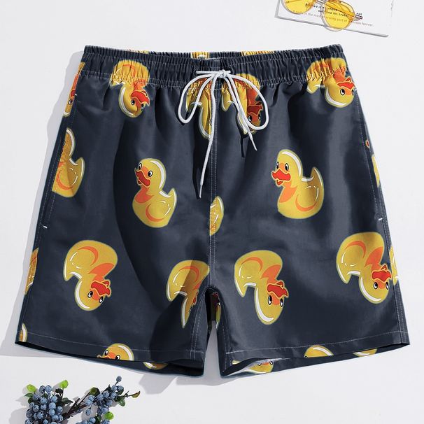 Men's Flamingo Swimming Trunks Men's Vacation Hot Spring Casual Beach Pants Men's Loose Surfing Shorts_viptrois.com
