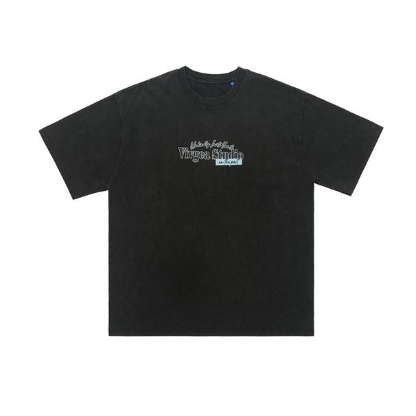 American Style 300G Washed Vintage Loose Short Sleeve T-Shirt Unisex Couple Versatile Top_viptrois.com
