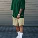 Men's Clothing Summer New Simple Sports Casual Suit Men's Short Sleeved T Shirt With Shorts With Small Icon ME2 MA1_viptrois.com