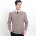 Loom Cross-Border Same Style European And American Business Youth Men's V-Neck Solid Color Knitted Wool Fashion Slim Fit Base_viptrois.com