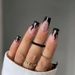 Nails Art Square Black Flame Diamond Flash Sweet Cool Nails Ins Style Wear Nail French Beauty_viptrois.com