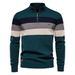 Loom Knitted Pullover Open Chest European And American Style Stand Collar New Autumn Winter Cross-Border Sweater Men's_viptrois.com