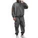 Men's Clothing Casual Knitted Small Plaid Trousers Sweatshirt Suit European And American Foreign Trade Sportswear Two Piece Suit_viptrois.com