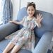 Mother & Kids Girls 2024 summer new Korean style floral chiffon dress for little girls short-sleeved baby princess dress_viptrois.com