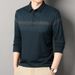 Nordmann Men's Spring And Autumn Long Sleeve Striped Polo Turn-down Collar, Breathable Casual Base Shirt With Real Pockets For_viptrois.com