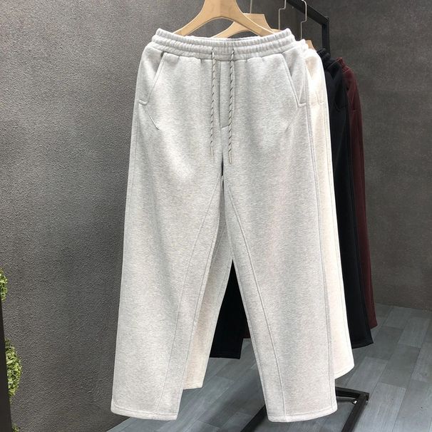 Autumn Winter "Lazy And Relaxed" Men's Korean Style Solid Color Simple Fashion Versatile High-End Feel Fleece-Lined_viptrois.com