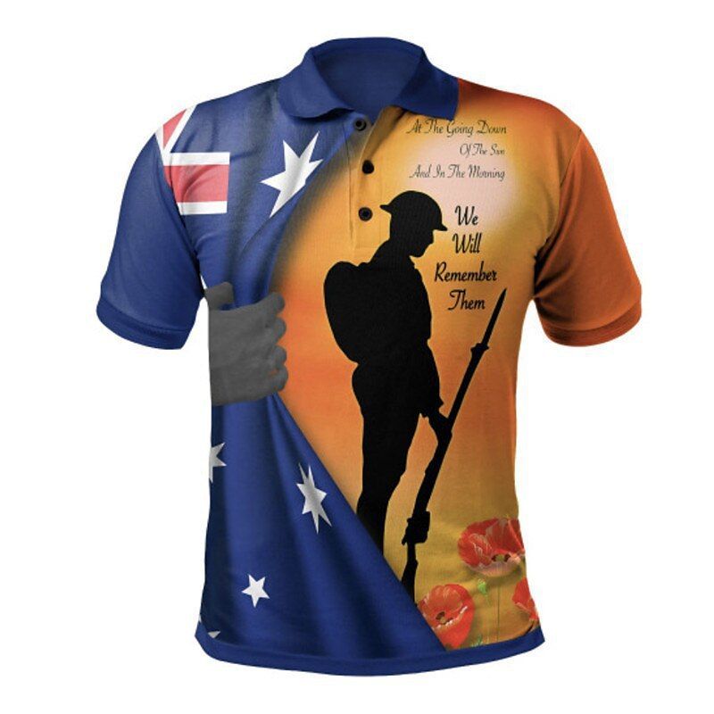 American Flag Soldier Outdoor Street Short Sleeve Men's Button 3DPolo Turn-down Collar Shirt_viptrois.com
