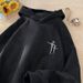 Suede Hoodie Men's Autumn And Winter Trendy Brand Embroidered Loose Hooded Jacket Sweater_viptrois.com