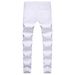 Men's Casual Ripped Jeans Tight Trousers Mid Waist Standard Thickness Slight Stretch Machine Washable Product_viptrois.com