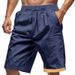 Men's Clothing Solid Color Linen Breathable Casual Shorts Pants_viptrois.com