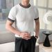Summer Mature Style Temperament Short Sleeved Sweater Retro Contrast Color Stripes Quality Stripes Trendy Men's T Shirt Tops_viptrois.com