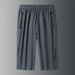 Men's Clothing New Style Ice Silk Quick Drying Cropped Pants Trendy Summer Sports Shorts Ice Silk Cropped Pants_viptrois.com