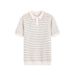 Men's Clothing Ice Silk Knitted High End Men's Polo Shirt Trendy Summer Lapel Striped Paul Business Men's Short Sleeved T Shirt_viptrois.com