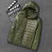 Men's Lightweight Down Jacket With Stand Collar Or Hooded, Slim Fit, Thin & Warm, Casual Winter Coat For Youth_viptrois.com