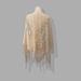 Breathable Lace Triangle Scarf - Floral Polyester Shawl With Tassels (European & American Style, Women's Fashion Accessory)_viptrois.com