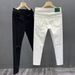 Men's Clothing White Ripped Jeans Spring And Summer Slim Fit Skinny Pants Trendy Elastic Casual Fashion Nine Point Pants_viptrois.com