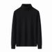 Men's High Neck Knit Sweater Slim Fit Pullover, Soft Wool Blend, Long Sleeve Thermal Top For Winter, Casual & Layering Essential_viptrois.com