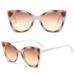 Women's Colorblock Cat Eye Sunglasses - High-End Contrast Frame (Trendy European & American Style, Oversized Retro Design)_viptrois.com