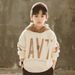 Toddler Girls Clothing sports casual bottoming shirt big children simple printed hooded top_viptrois.com