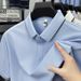Summer New Seamless Waffle Jacquard Lapel Short-sleeved T-shirt Men's Solid Color Business Casual Polo Shirt_viptrois.com