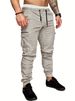 Men's Multi-Pocket Stretch Cargo Pants With Elastic Cuffs - Tactical Utility Joggers For Outdoor & Streetwear_viptrois.com