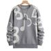 Men's Casual Round Neck Sweater - Trendy Loose Knit Pullover With Stylish Color Blocking For Autumn & Winter_viptrois.com