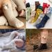 Autumn Winter Kawaii Baby Stockings Cotton British Princess Knee High Long Bow Pom Tube Socks for Girls Knitted Sock Warmer 0-4y_viptrois.com