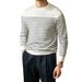 New Striped Long Sleeved Knitted Sweater For Men, Slim Fit With Fine Needles For Inner Wear_viptrois.com