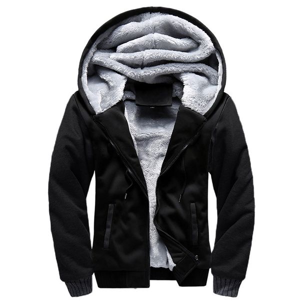 Men's Clothing New Men's Casual Sports Fleece Jacket Hooded Foreign Trade Large Size Winter Baseball Uniform Sweater_viptrois.com