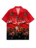 Men's Clothing Foreign Trade European Fashion BrandShort Sleeved Printed Shirt Men's Beach Loose Versatile Casual Couple Shirt Women_viptrois.com