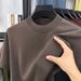 Mulberry Silk Short-sleeved Wool T-shirt Men's Half-turtleneck Thin Blue Half-sleeved Knitted Sweater Men's Clothing_viptrois.com