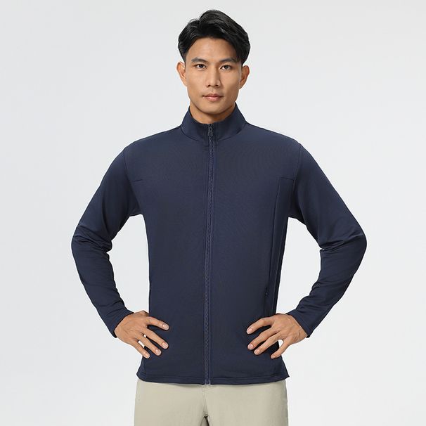 Men's Clothing New Autumn Jacket Men's Stand Collar Solid Color Casual Men's Fashion Business Slim Top Jacket Spring And Autumn Men's Style_viptrois.com