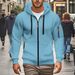 Pure TUME Foreign Trade Export Men's Soid Coor Hooded Sweatshirt 2025 Spring New Zipper Cardigan Jacket European Size_viptrois.com